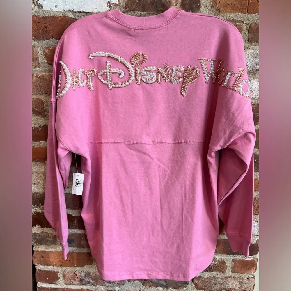 Walt Disney World Parks 2026 Pearl Beaded Rose Pink Spirit Jersey NEW - Picture 1 of 3